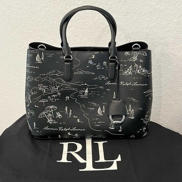Ralph Lauren Black Resort 21 Toile Tote - Picture 2 of 14